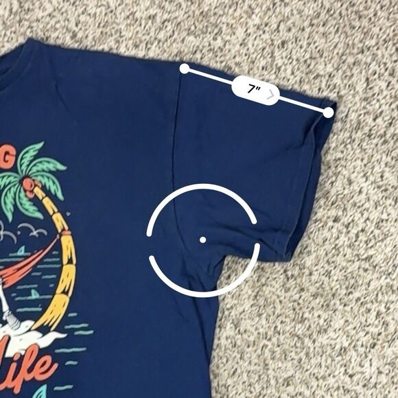 DOM Living My Best Life T Shirt Men's Size XL Navy Blue Short Sleeve 100% Cotton - Picture 8 of 9